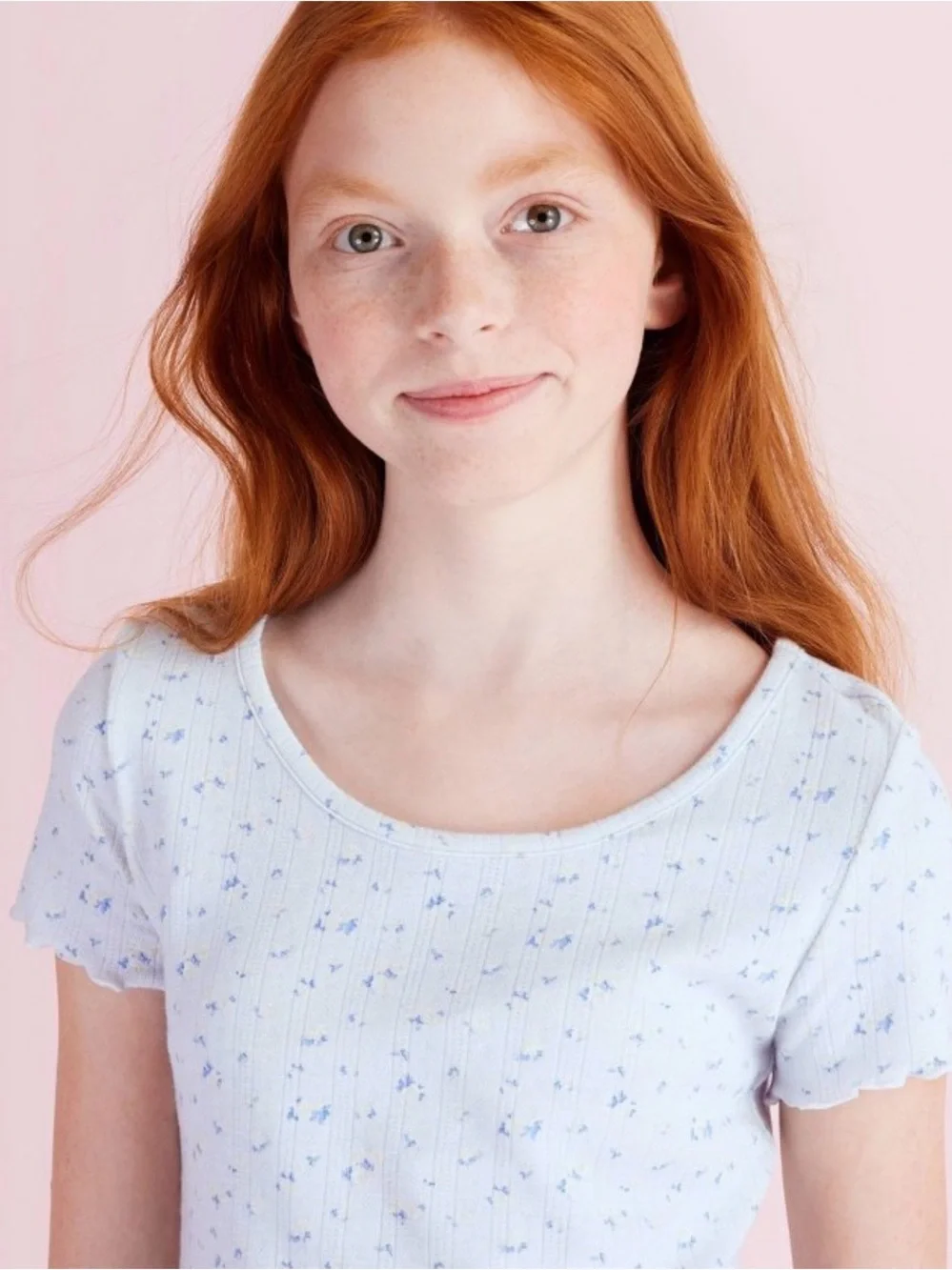 Loveshackfancy x target girls Pyper everblooming rosettes ditsy pointelle shirt